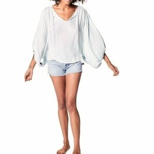 YB Young Fabulous & Broke Poet Top in white Size S boho